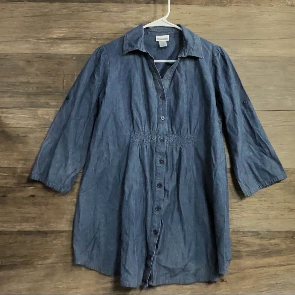 Motherhood Blue Button Down Denim Shirt